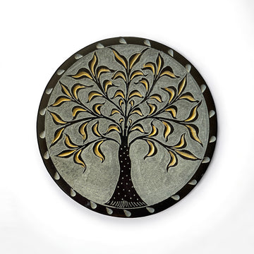 Stäbchenhalter Lebensbaum (Schwarz/Gold)