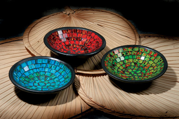 Räucherschale Mosaik rot