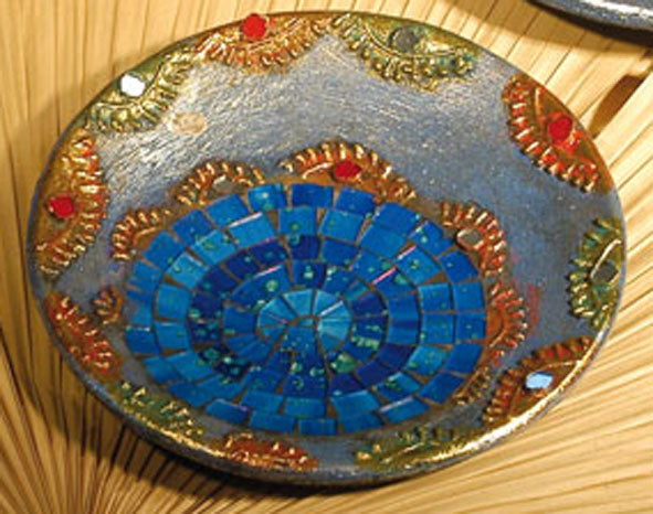 Räucherschale Ethno blau