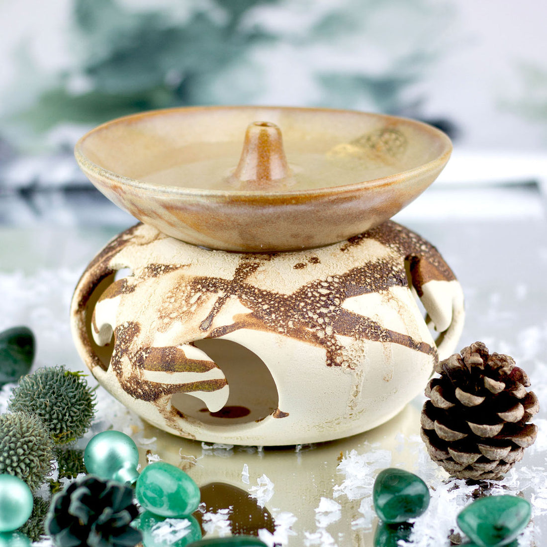 Aromalampe Neptun mit Blume des Lebens