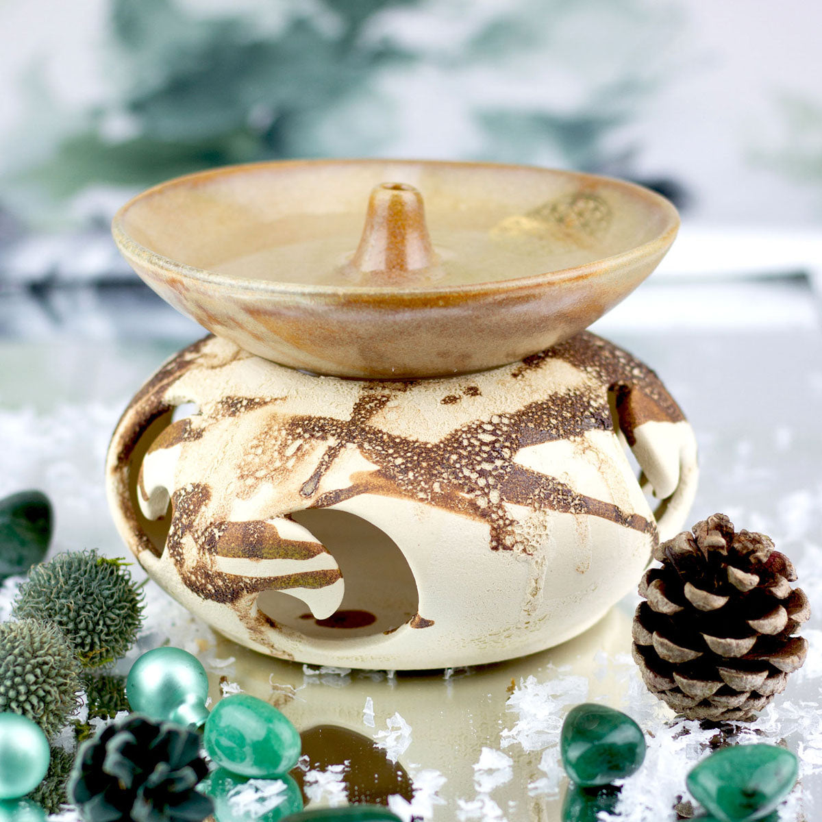 Aromalampe Neptun mit Blume des Lebens