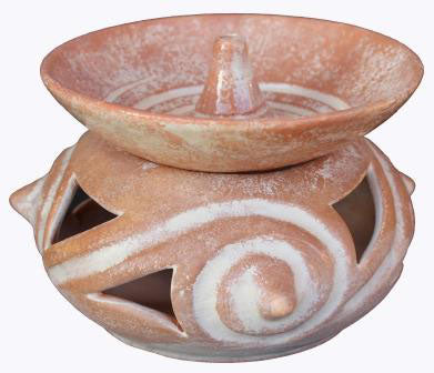 Aromalampe "Lebensspirale " natur-weiß