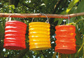 Lampion 3er Set, rot, orange, gelb