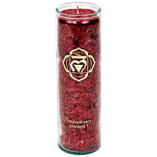 Kerze Wurzelchakra, 1. Chakra, 100 Std Brenndauer