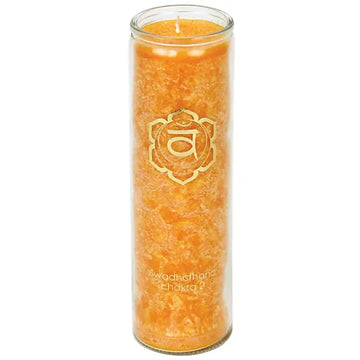 Chakrakerze: 2. Chakra; orange,  100 Stunden Brenndauer