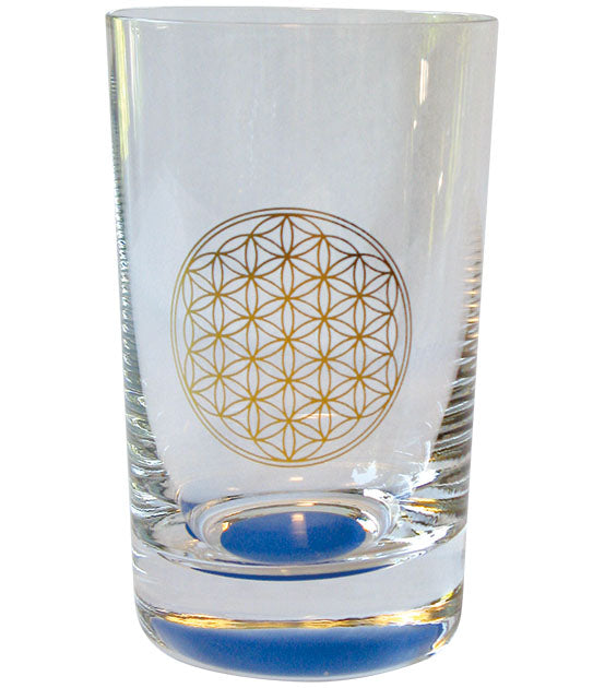 Chakraglas  "Blume des Lebens" dunkelblau