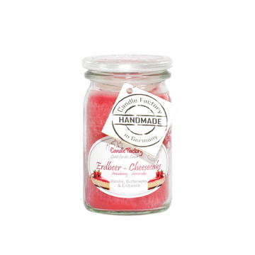 Baby-Jumbo Kerze - Erdbeere-Cheesecake, Brenndauer 24 h