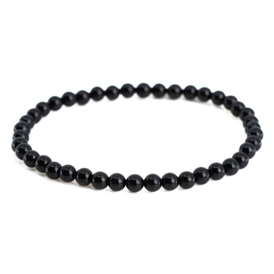 Armband Schwarzer Turmalin 5-6 mm Kugel