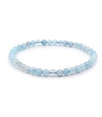 Armband Aquamarin 4,5 mm Kugel/Button, Voraussicht, Ausdauer und Disziplin
