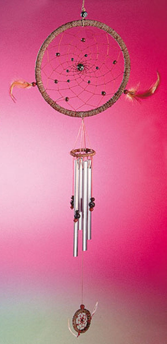 Traumfänger mit Windglockenspiel, braun