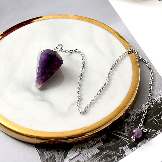 Steinpendel Amethyst mit Perle