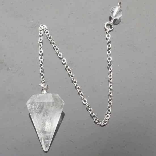 Steinpendel Bergkristall mit Perle