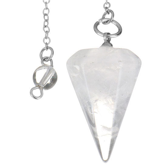 Steinpendel Bergkristall mit Perle