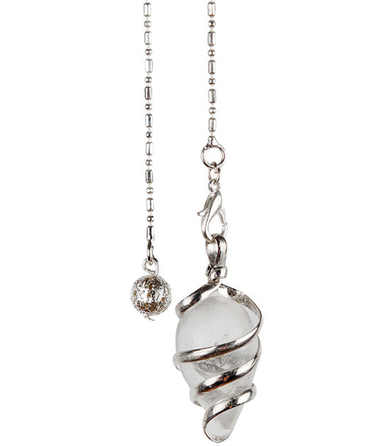 Spiral-Pendel Bergkristall mit Kette
