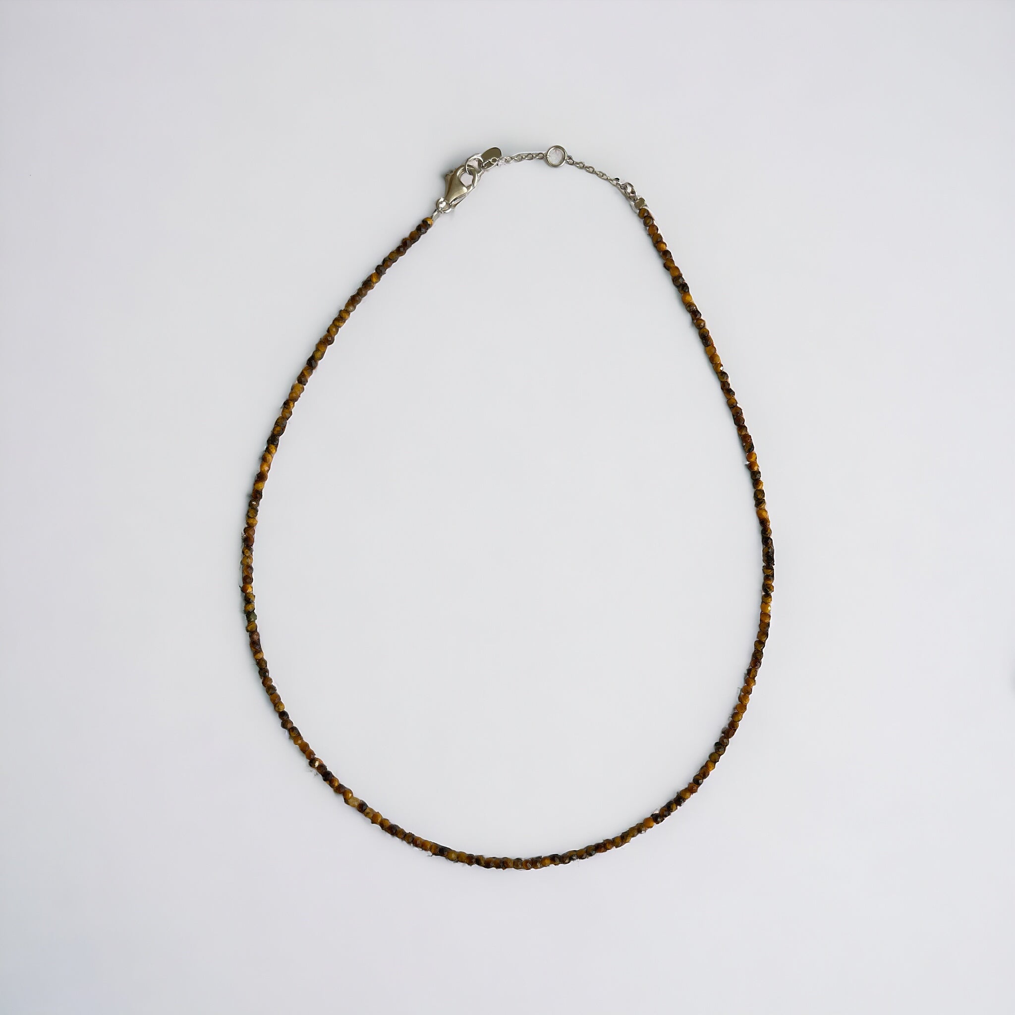 Edelsteinkette Tigerauge facettiert, 2-3mm, 40cm