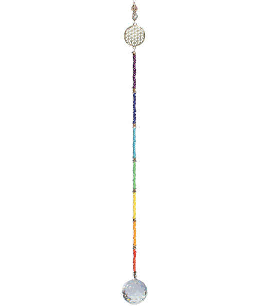 Chakra Kristall Mobile mit Blume d. L.