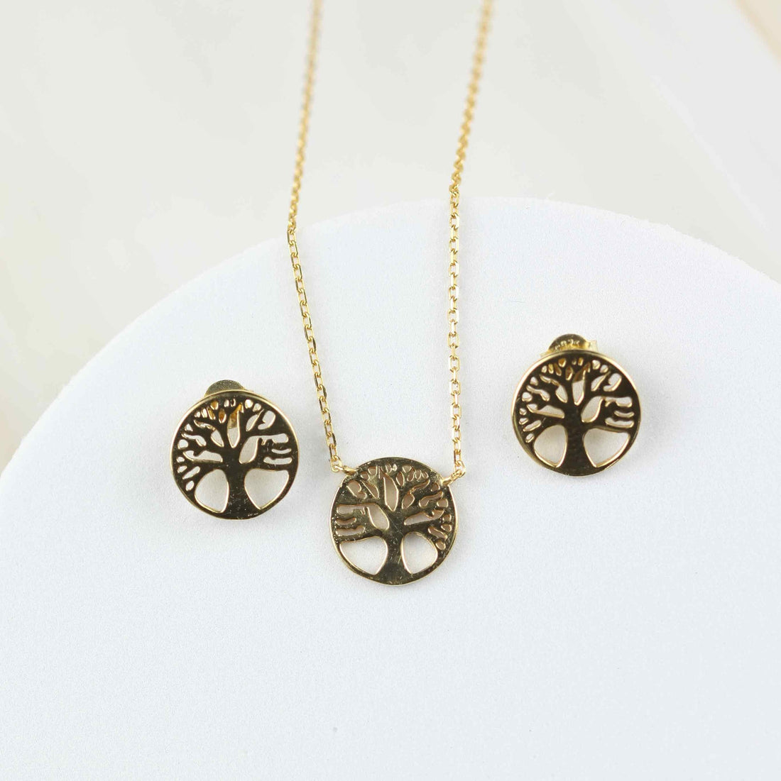 Baum des Lebens Gold Schmuck Set