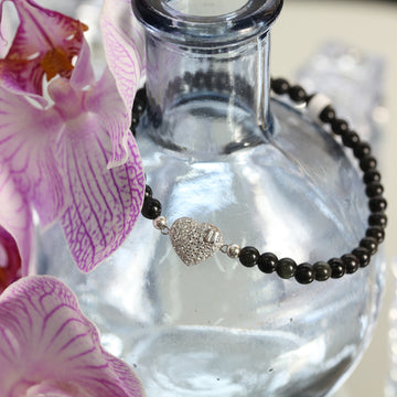 Armband Herz, Onyx