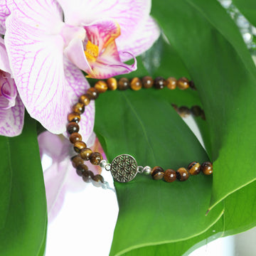 Armband Blume des Lebens, Tigerauge