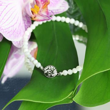 Armband Lebensbaum, weißer Labradorit
