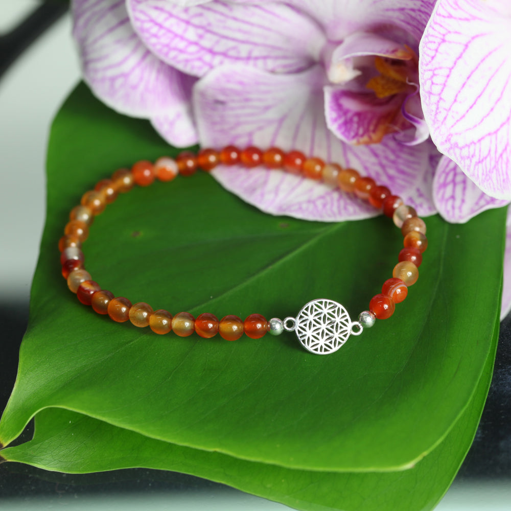 Armband Blume des Lebens, Karneol