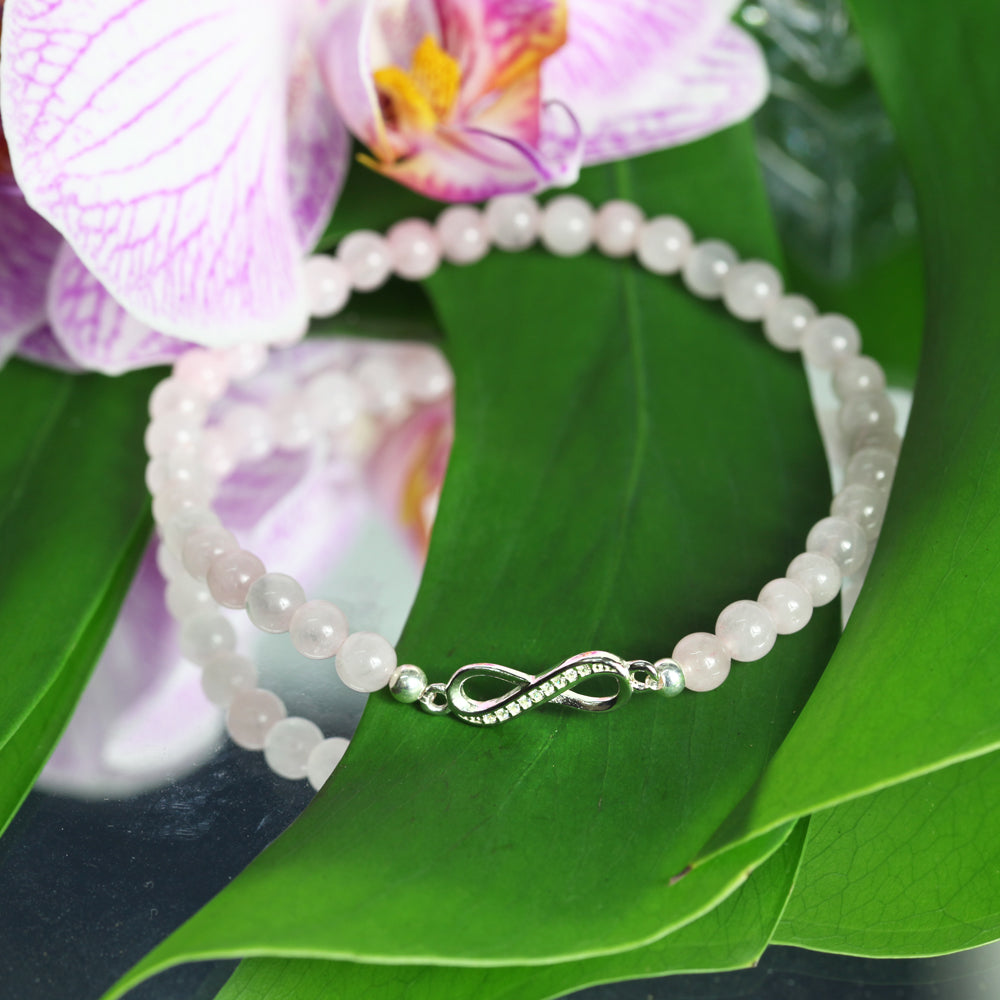 Armband Infinity, Rosenquarz