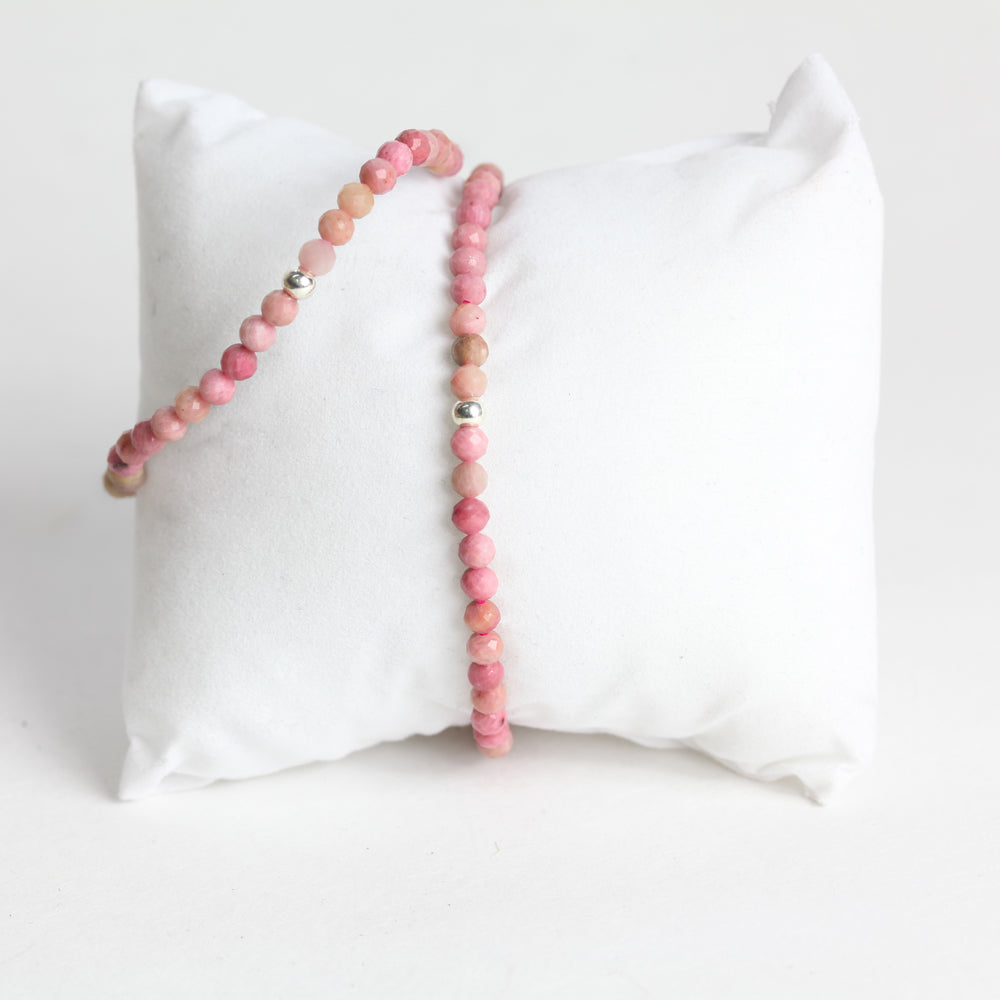 Facetten-Armband, Rhodonit