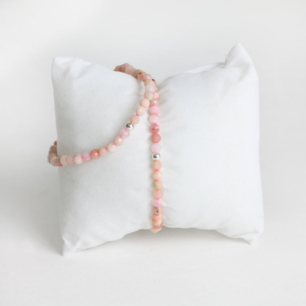 Facetten-Armband, Rosa Opal