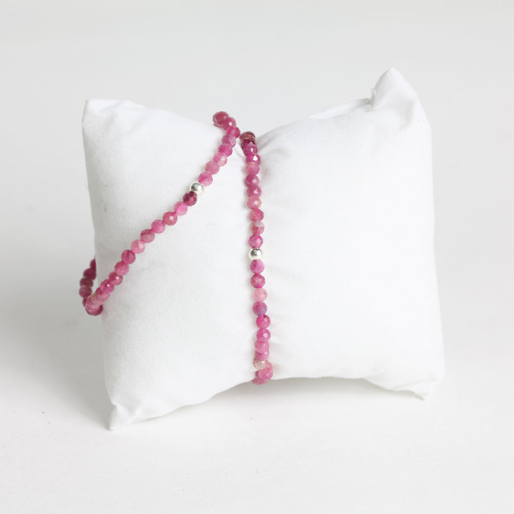 Facetten-Armband, Rosa Turmalin