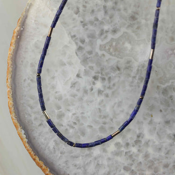 Lapis Gold Halskette