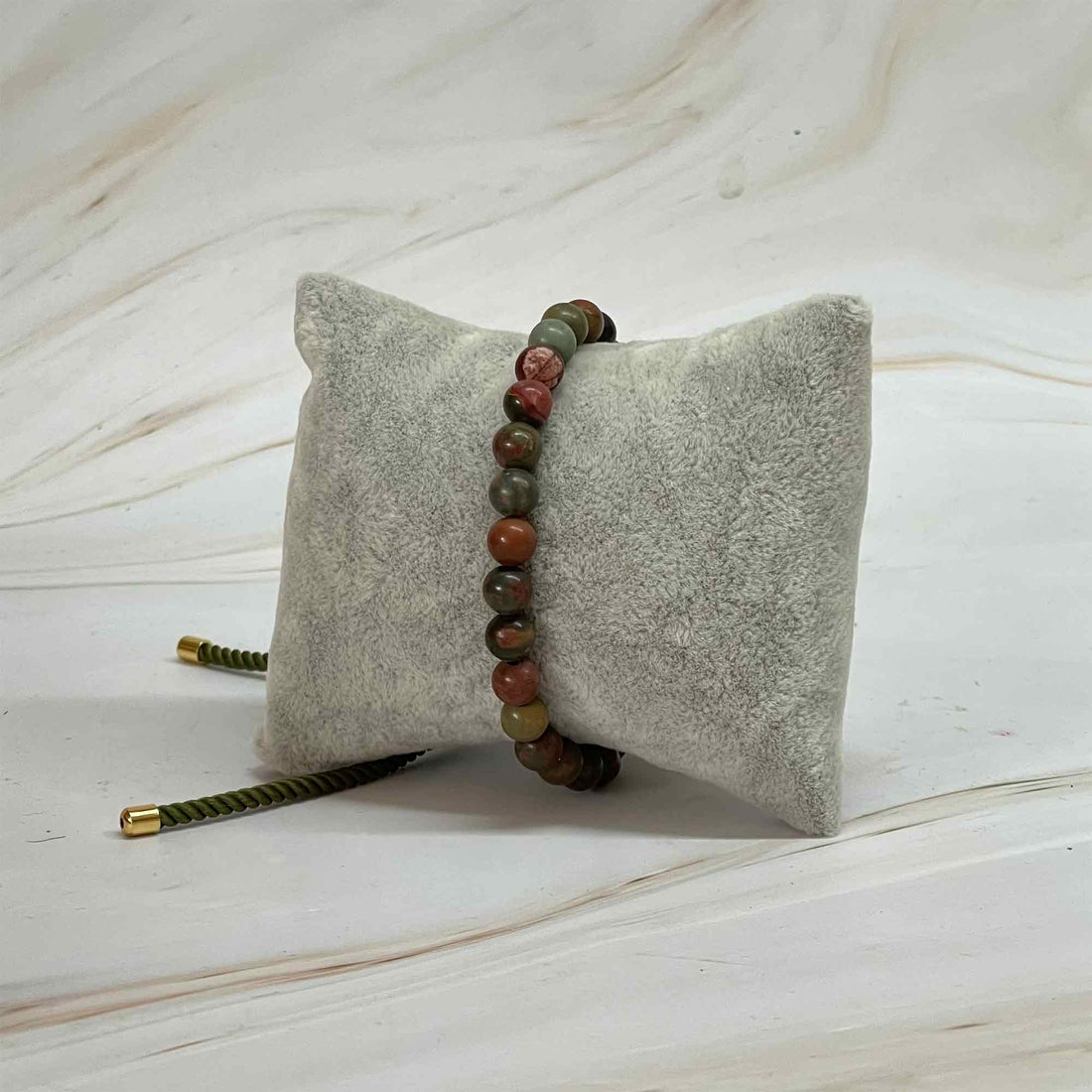 Picasso Jaspis Edelstein Schnurarmband