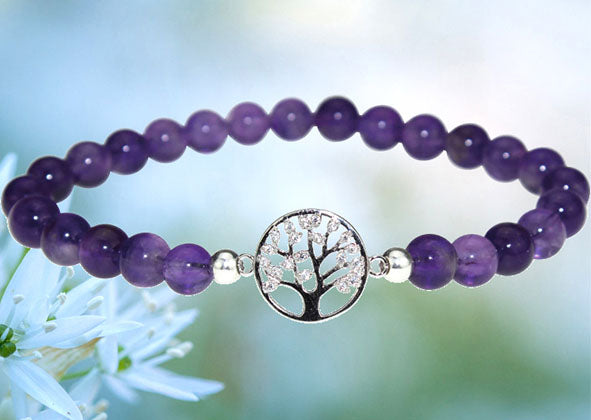 Armband Kristall Lebensbaum, Amethyst