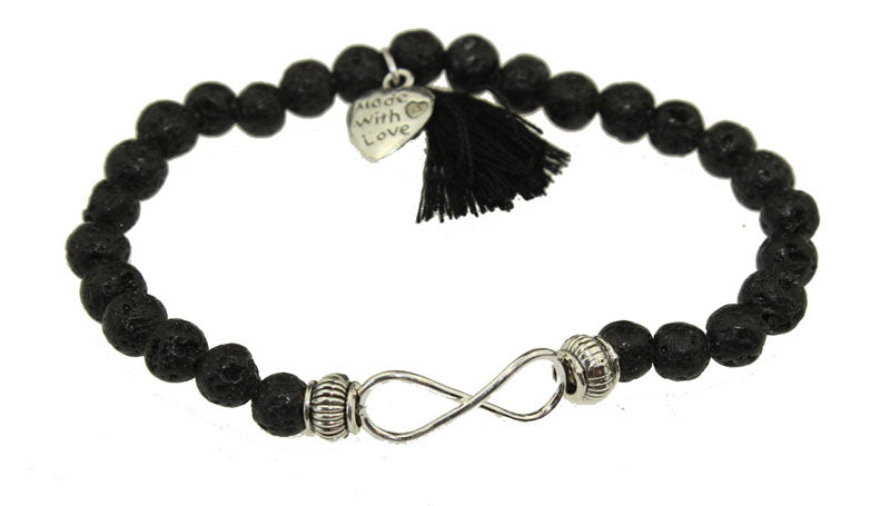Armband Infinity mit Lava Steinen