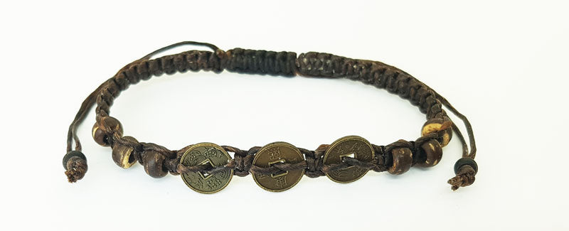 Makramee Armband Glücksmünzen
