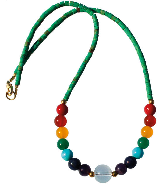 Chakra-Power Halskette mit Bergkristall