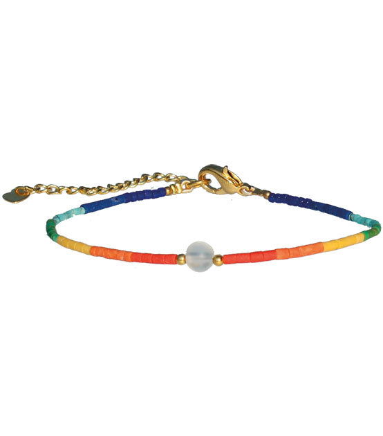 Chakra Armband mit Bergkristall
