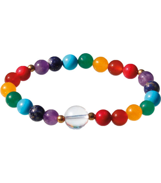 Chakra-Power Armband mit Bergkristall