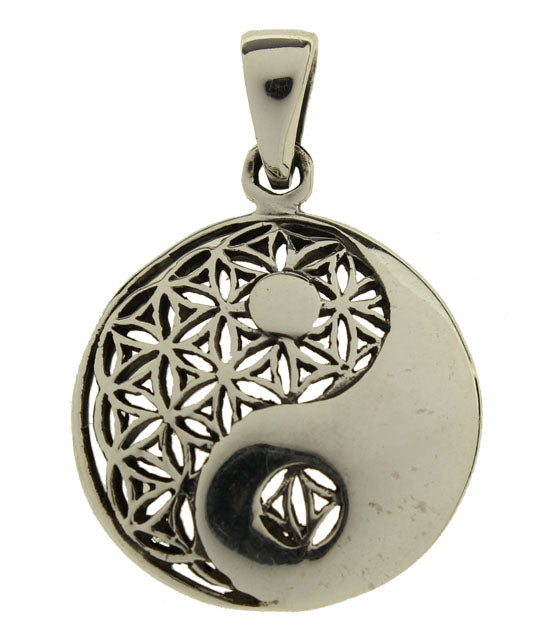 Anhänger Blume des Lebens mit Yin Yang