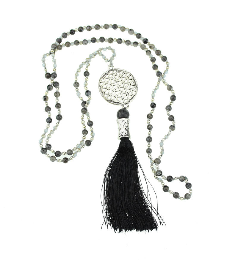 Buddhakette mit Blume des Lebens Falkenauge
