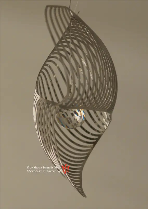 Shell-Mobile, Muschel-Edelstahl-Mobile mit Kristallkugel, gelb (topaz), 1 Stück