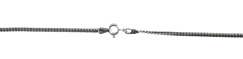 Silberkette flach antik, L 45 cm