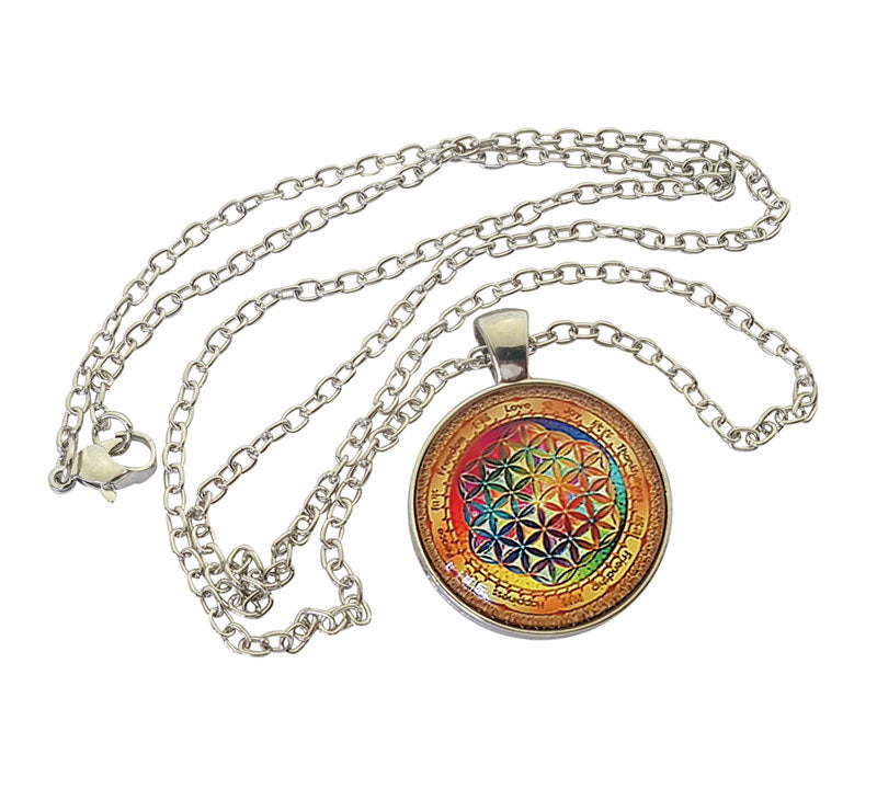 Blume des Lebens "Regebogen" Kette