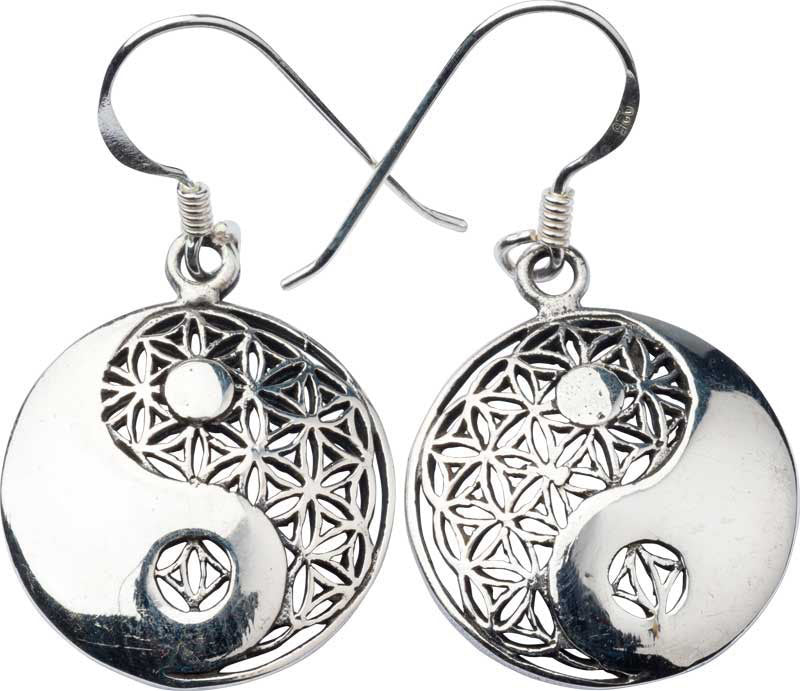 Ohrhänger "Blume des Lebens mit Yin Yang"