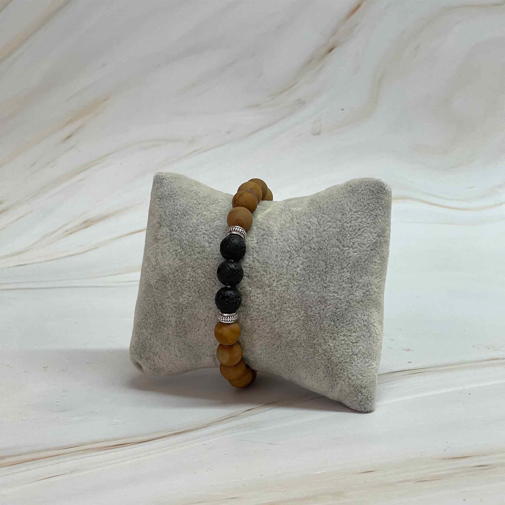 Armband Jaspis/Lavastein