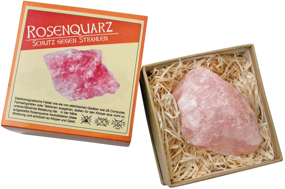 Rosenquarz in Geschenksbox