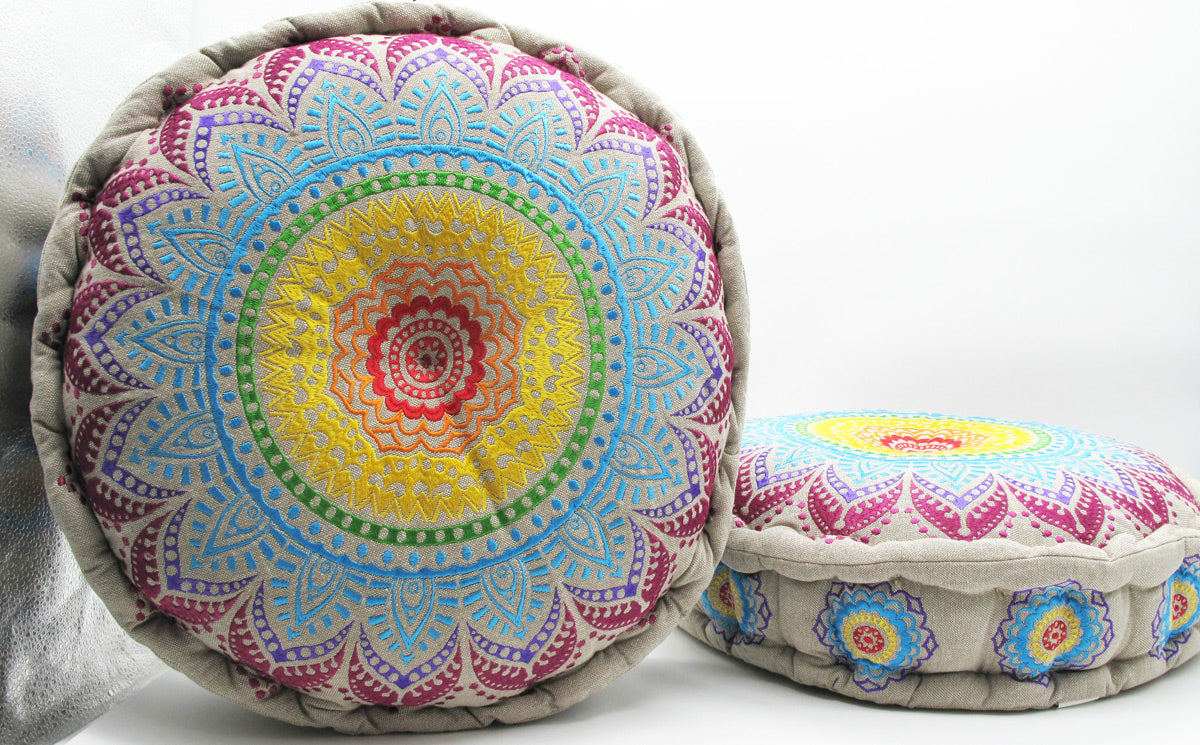 Yoga- bzw Meditationskissen, 7 Chakren-Mandala