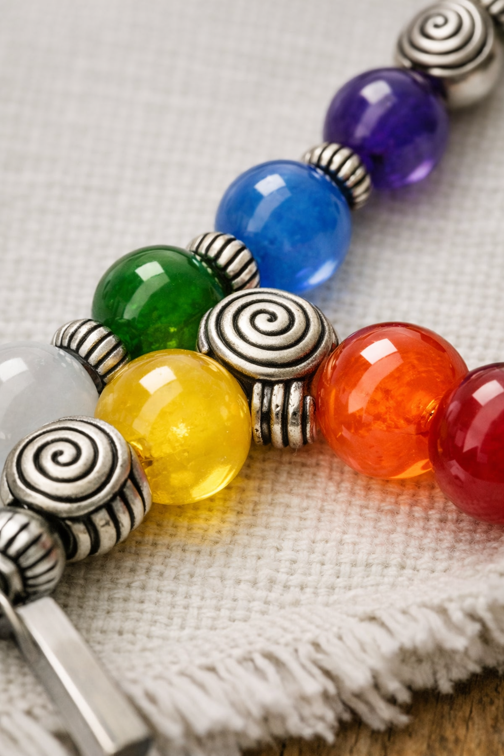 Chakra Kette für Kristalle oder Raumschmuck L 30 cm