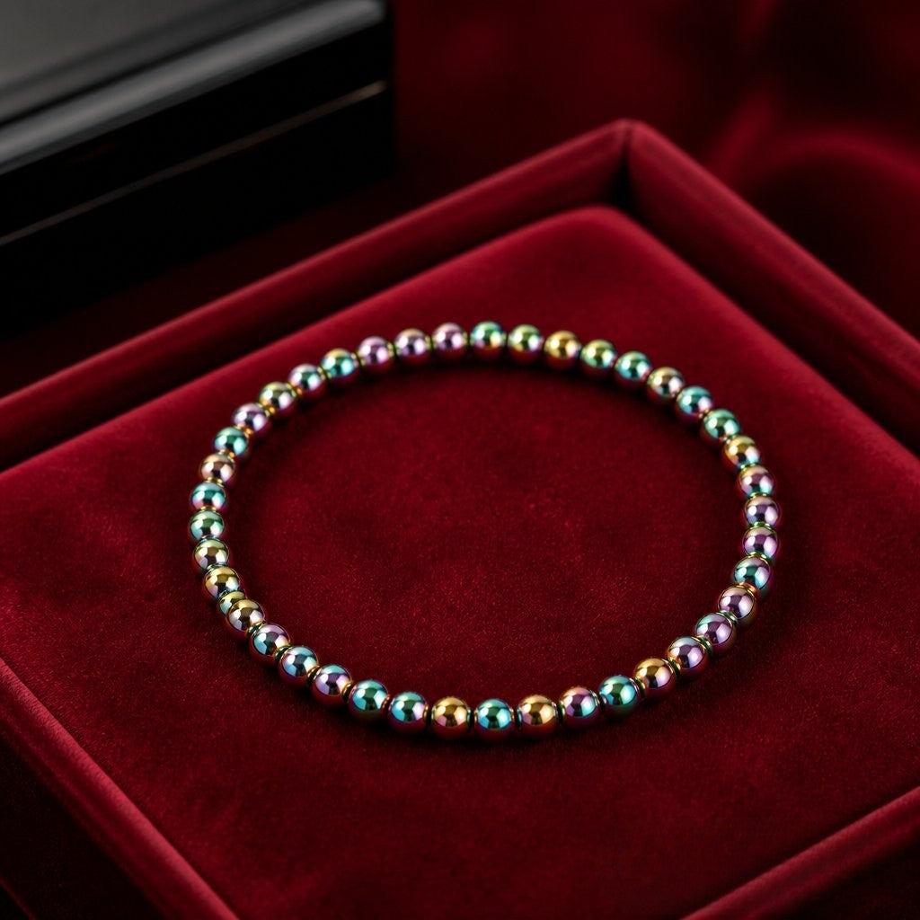 Armband Hämatit mulitcolor 4mm