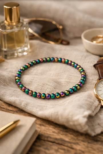 Armband Hämatit mulitcolor 4mm