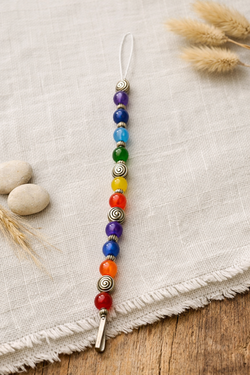 Chakra Kette für Kristalle oder Raumschmuck L 30 cm